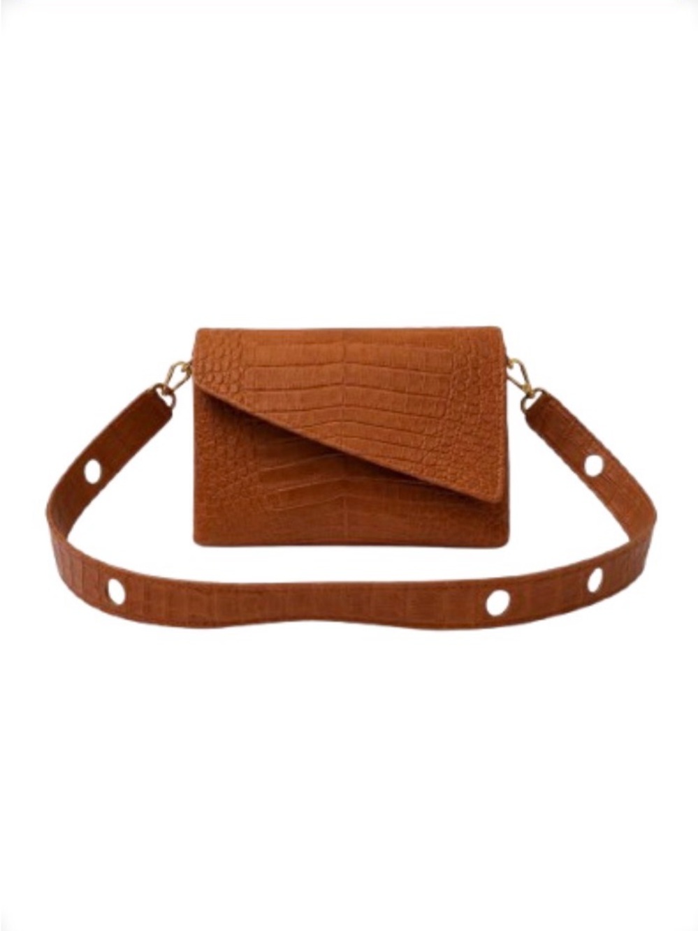 Nancy Gonzalez Genuine Crocodile Bag Cognac Brown Luxe Crossbody